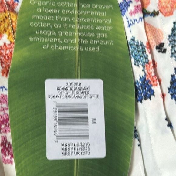 Farm Rio Romantic‎ Bandanas Off White romper M NWT - Picture 10 of 11